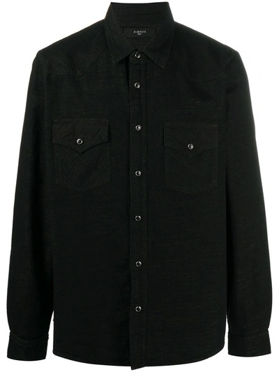 Shop Amiri Textured Button-up Shirt In Black