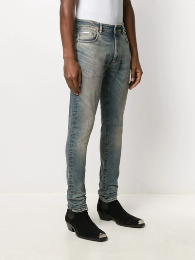 Shop Represent Faded Slim-fit Jeans In Blue