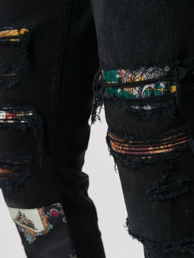 Shop Amiri Patch Detail Skinny-fit Jeans In Black
