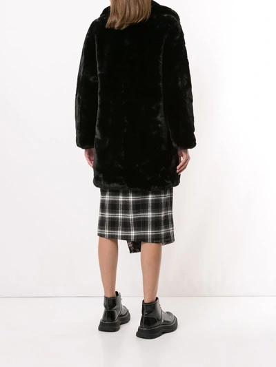 Shop Apparis 'sasha' Faux-fur-mantel In Black