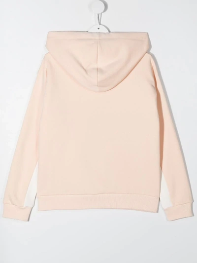 Shop Chloé Teen Embroidered Logo Hoodie In Pink