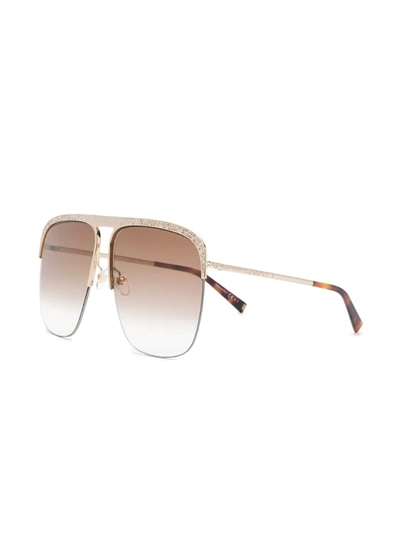 Shop Givenchy Crystal-embellished Aviator Sunglasses In Gold