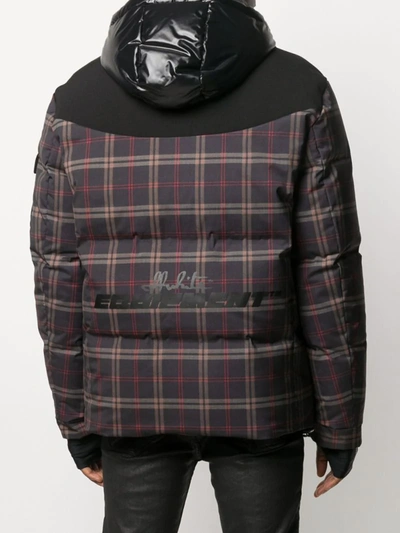 Shop Off-white Check Ski Puffer Jacket In Black