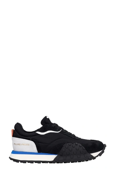 Shop Filling Pieces Crease Runner Sneakers In Black Suede