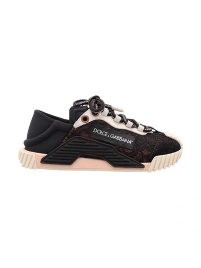 Shop Dolce & Gabbana Ns1 Leather Sneakers In Black