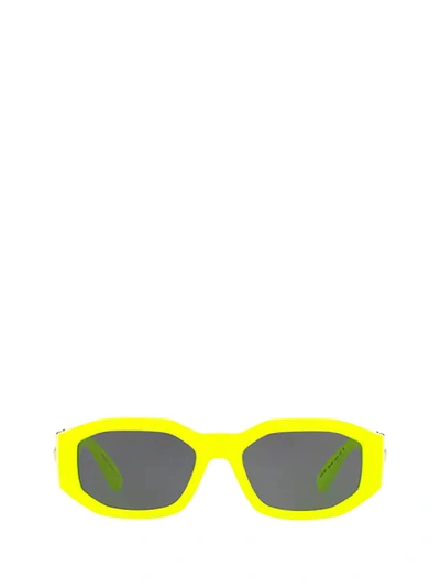 Shop Versace Ve4361 Yellow Fluo Sunglasses In 532187