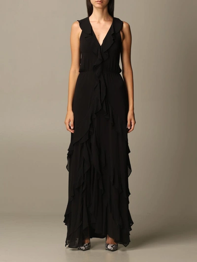 Shop Michael Michael Kors Dress With Ruffles In Black