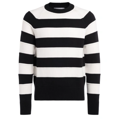 Shop Ami Alexandre Mattiussi Ami Sweater With Black And White Stripes In Multicolor