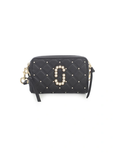 Shop Marc Jacobs The Quilted Softshot With Pearls The Softshot 21 In Black
