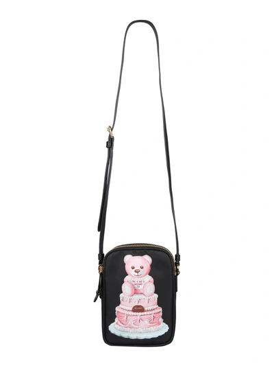 Shop Moschino Cake Teddy Bear Shoulder Bag In Nero