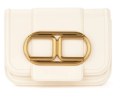 Shop Elisabetta Franchi Celyn B. Elisabetta Franchi Mini Clutch Bag In Butter-colored Eco-leather In Bianco