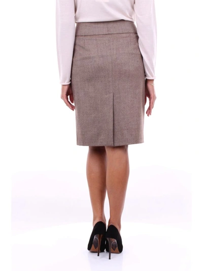 Shop Peserico Women's Beige Wool Skirt