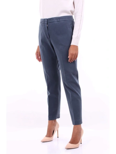 Shop Peserico Women's Blue Cotton Pants