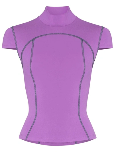 Shop Eckhaus Latta Sport-style Overlocked T-shirt In Purple