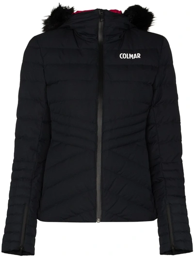 Shop Colmar Logo-print Hooded Puffer Jacket In Black