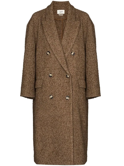 Isabel Marant Étoile Brown Ojima Double-breasted Coat In Brown