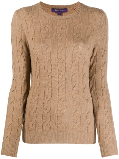 Shop Ralph Lauren Cable-knit Cashmere Jumper In Neutrals