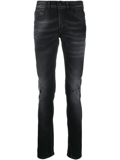 Shop Dondup Straight Leg Slim-fit Jeans In Black