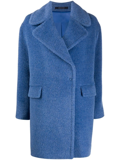 Shop Tagliatore Faux Fur Long-sleeved Jacket In Blue