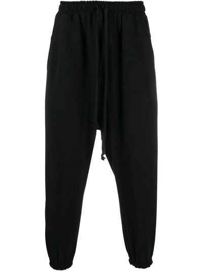 Shop Alchemy Extended Drawstring Drop-crotch Sweatpants In Black