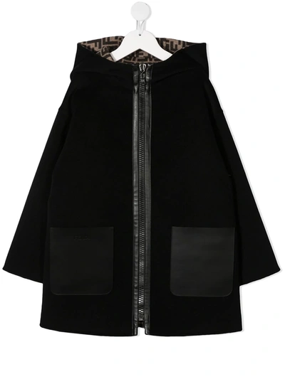 Shop Fendi Zip-front Coat In Black