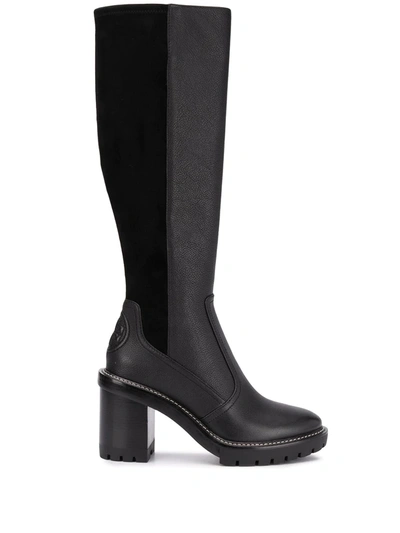 Shop Tory Burch Knee-high Leather Boots In Black