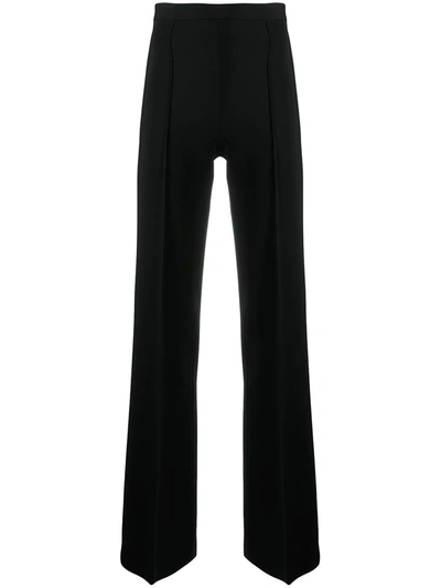 Shop Elisabetta Franchi High-waisted Wide Leg Trousers In Black