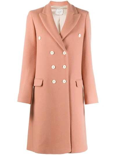 Shop Alysi Double Breasted Coat In Pink