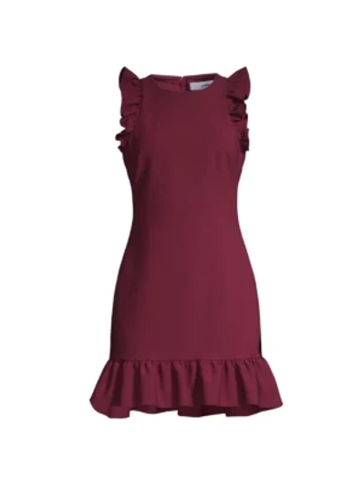 Shop Likely Russo Ruffle-trim Dress In Rhubarb
