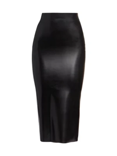 Shop Saint Laurent Women's Latex Pencil Skirt In Nero