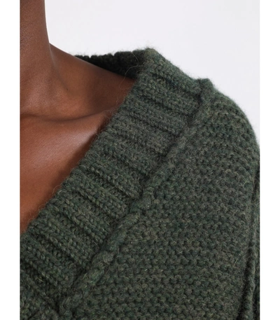 Shop Jacquemus Dark Green Wool La Maille Cavaou Knit Sweater
