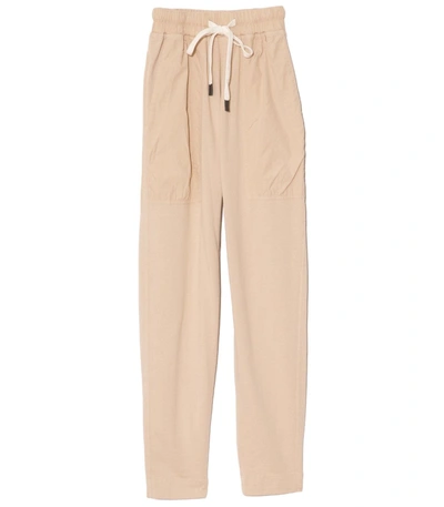 Shop Bassike Double Jersey Contrast Tapered Pant In Nutmeg In Neutrals