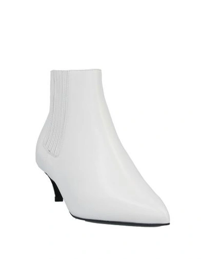 Shop Celine Woman Ankle Boots White Size 6 Calfskin