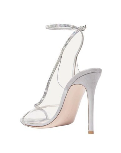 Gianvito Rossi Metallic-strap Transparent Sandals In Grey