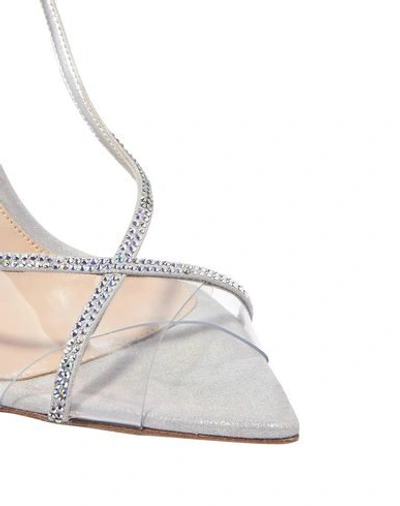 Gianvito Rossi Metallic-strap Transparent Sandals In Grey