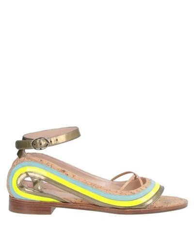 Shop Paula Cademartori Toe Strap Sandals In Camel