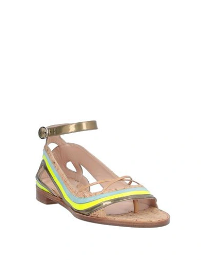 Shop Paula Cademartori Toe Strap Sandals In Camel