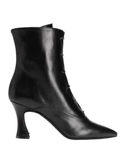 Shop 8 By Yoox Woman Ankle Boots Black Size 7 Calfskin