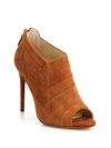 ALEXANDRE BIRMAN Petals Suede Peep-Toe Ankle Booties