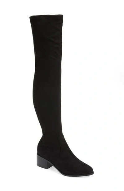 Shop Steve Madden Sadie Over The Knee Boot In Black Suede