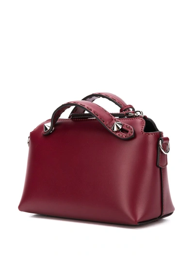 Shop Fendi By The Way Leather Mini Boston Bag In Red