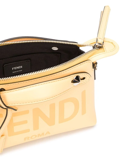 Shop Fendi By The Way Leather Mini Boston Bag In Yellow