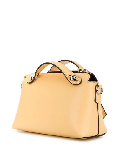 Shop Fendi By The Way Leather Mini Boston Bag In Yellow