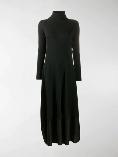 Shop Jil Sander Longline Knit Dress In Black