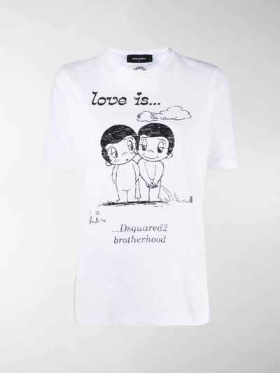 Shop Dsquared2 Love Is Forever T-shirt In White