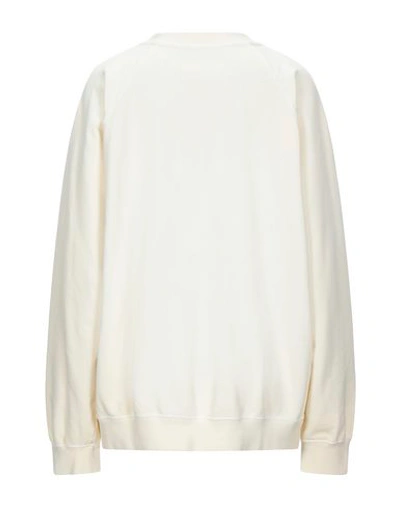 Shop Maison Margiela Woman Sweatshirt Ivory Size L Cotton, Elastane In White