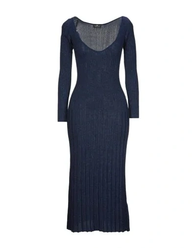 Shop Elisabetta Franchi Woman Midi Dress Midnight Blue Size 4 Viscose, Polyester