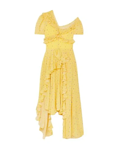 Shop Preen By Thornton Bregazzi Woman Midi Dress Yellow Size L Polyester