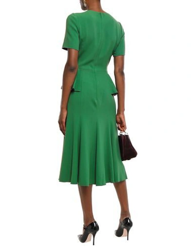 Shop Dolce & Gabbana Woman Midi Dress Green Size 2 Viscose, Acetate, Elastane, Synthetic Fibers, Silk