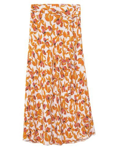 Shop Diane Von Furstenberg Midi Skirts In Orange